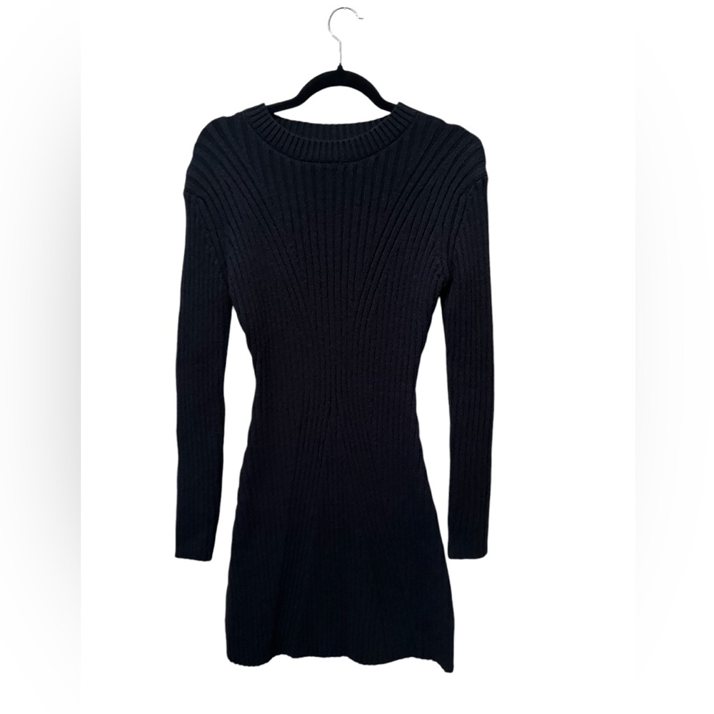 Commense Black Ribbed Mini Dress - Picture 3 of 6